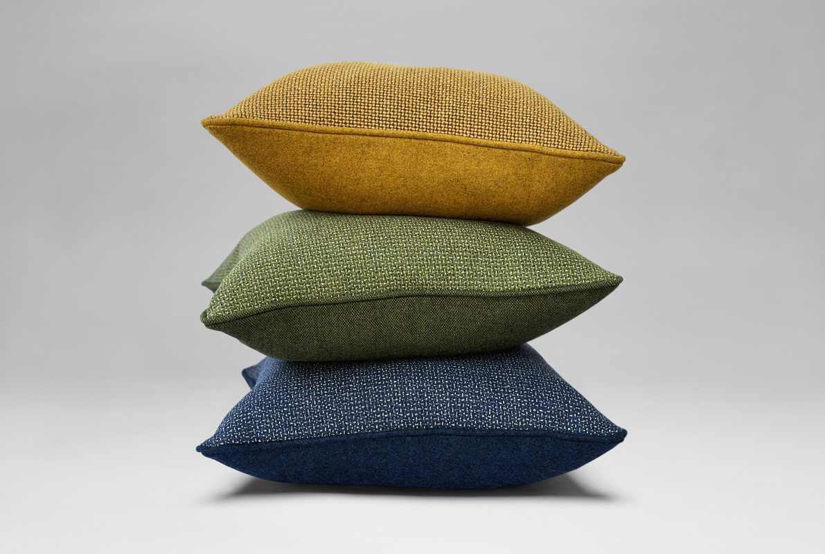 Bespoke Cushions_7 bespoke cushions pile in ink olive and ochre
